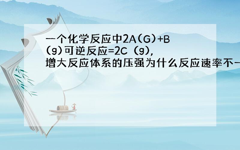 一个化学反应中2A(G)+B(g)可逆反应=2C（g),增大反应体系的压强为什么反应速率不一定增大?