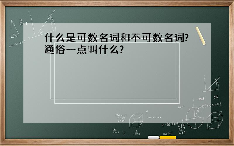 什么是可数名词和不可数名词?通俗一点叫什么?