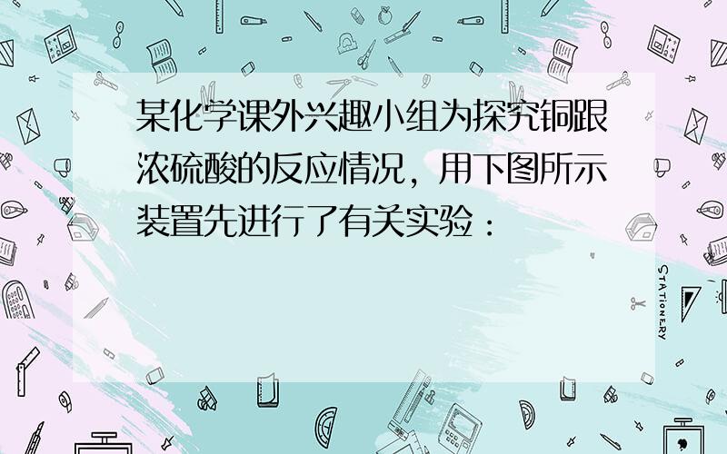 某化学课外兴趣小组为探究铜跟浓硫酸的反应情况，用下图所示装置先进行了有关实验：