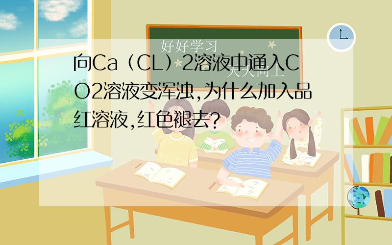 向Ca（CL）2溶液中通入CO2溶液变浑浊,为什么加入品红溶液,红色褪去?