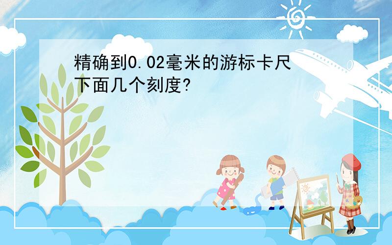 精确到0.02毫米的游标卡尺下面几个刻度?