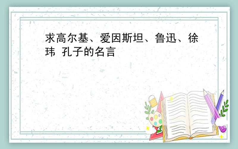 求高尔基、爱因斯坦、鲁迅、徐玮 孔子的名言