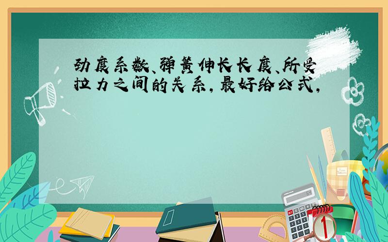 劲度系数、弹簧伸长长度、所受拉力之间的关系,最好给公式,