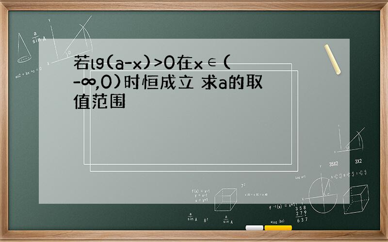 若lg(a-x)>0在x∈(-∞,0)时恒成立 求a的取值范围