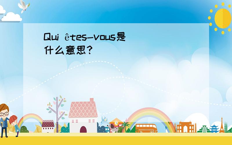 Qui êtes-vous是什么意思?