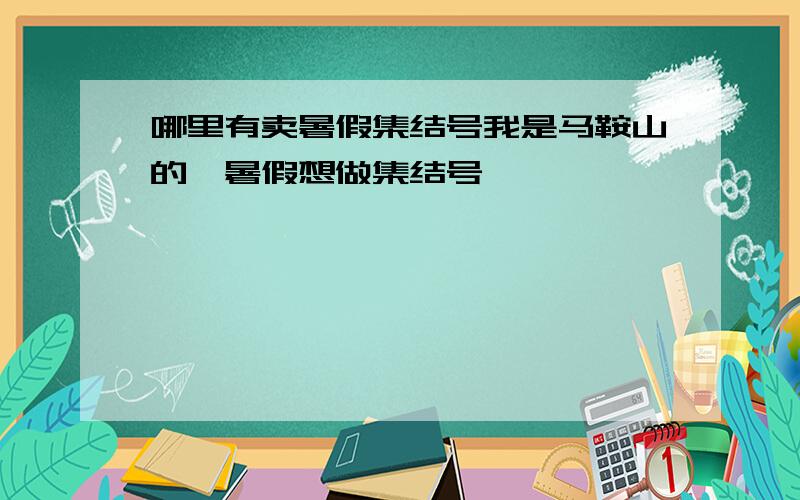 哪里有卖暑假集结号我是马鞍山的,暑假想做集结号,