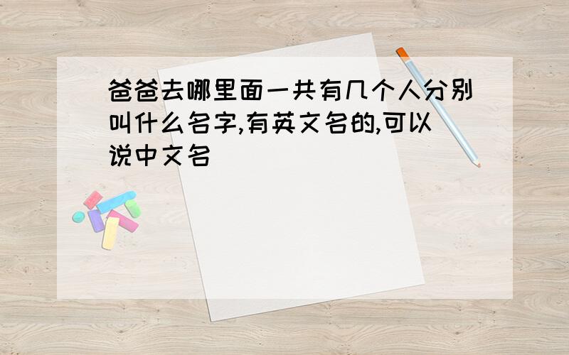 爸爸去哪里面一共有几个人分别叫什么名字,有英文名的,可以说中文名