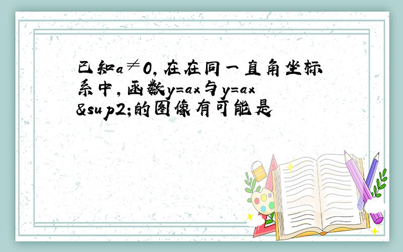 已知a≠0,在在同一直角坐标系中,函数y=ax与y=ax²的图像有可能是