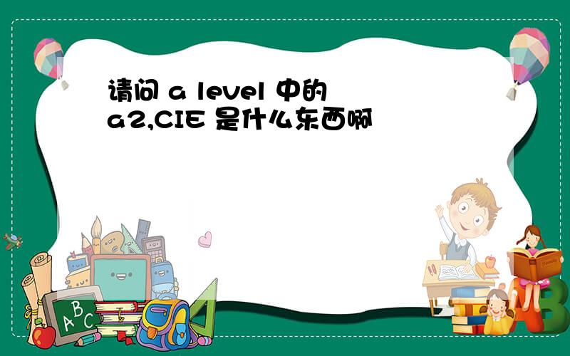 请问 a level 中的 a2,CIE 是什么东西啊