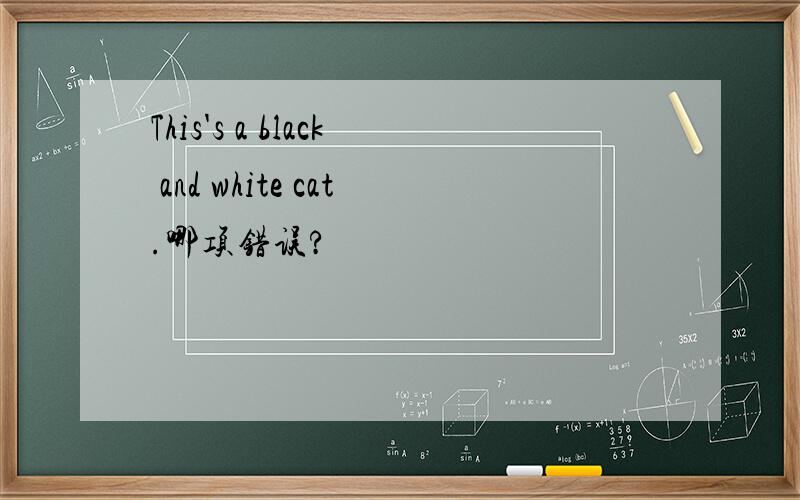 This's a black and white cat.哪项错误?