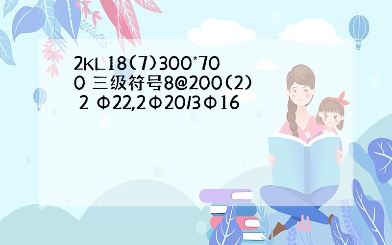 2KL18(7)300*700 三级符号8@200(2) 2 Φ22,2Φ20/3Φ16