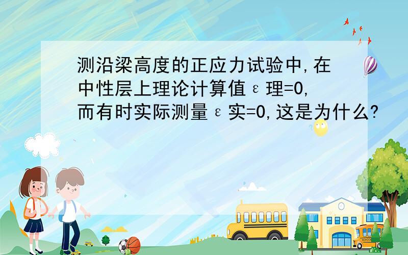 测沿梁高度的正应力试验中,在中性层上理论计算值ε理=0,而有时实际测量ε实=0,这是为什么?