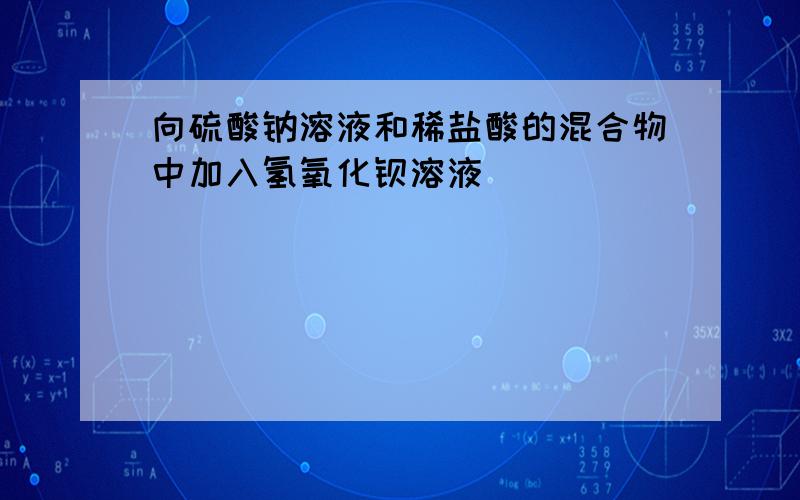 向硫酸钠溶液和稀盐酸的混合物中加入氢氧化钡溶液