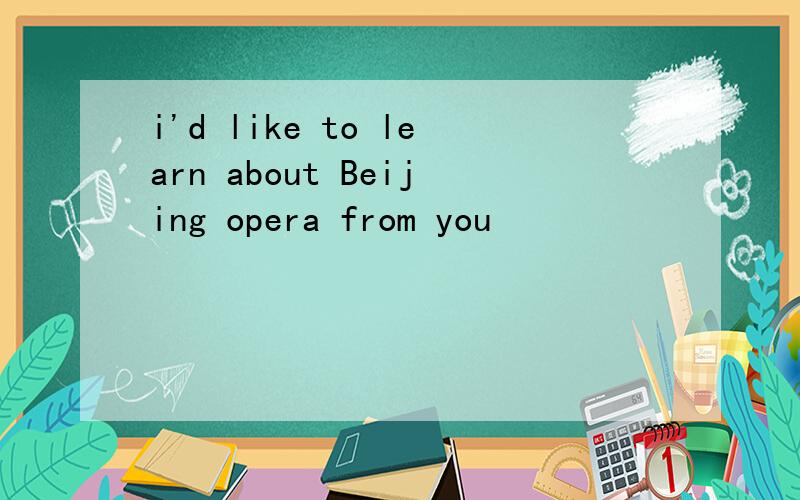 i'd like to learn about Beijing opera from you