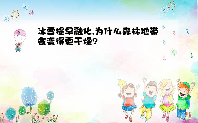 冰雪提早融化,为什么森林地带会变得更干燥?