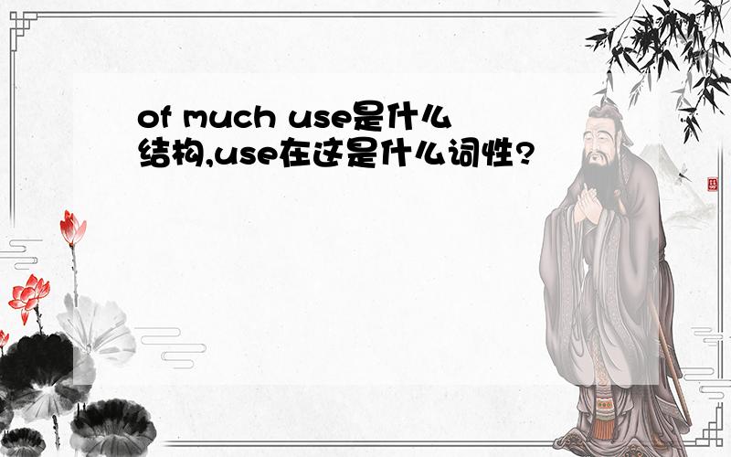 of much use是什么结构,use在这是什么词性?