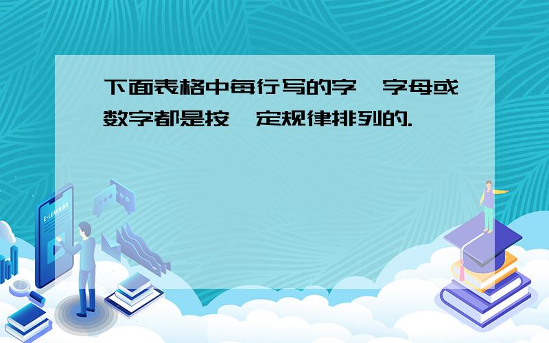 下面表格中每行写的字、字母或数字都是按一定规律排列的.