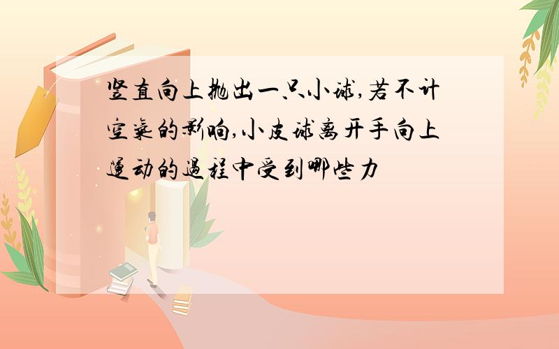 竖直向上抛出一只小球,若不计空气的影响,小皮球离开手向上运动的过程中受到哪些力