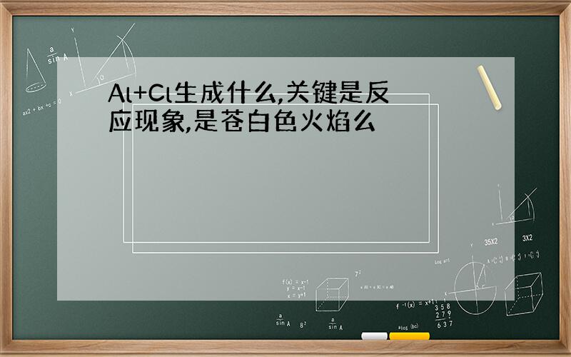 Al+Cl生成什么,关键是反应现象,是苍白色火焰么