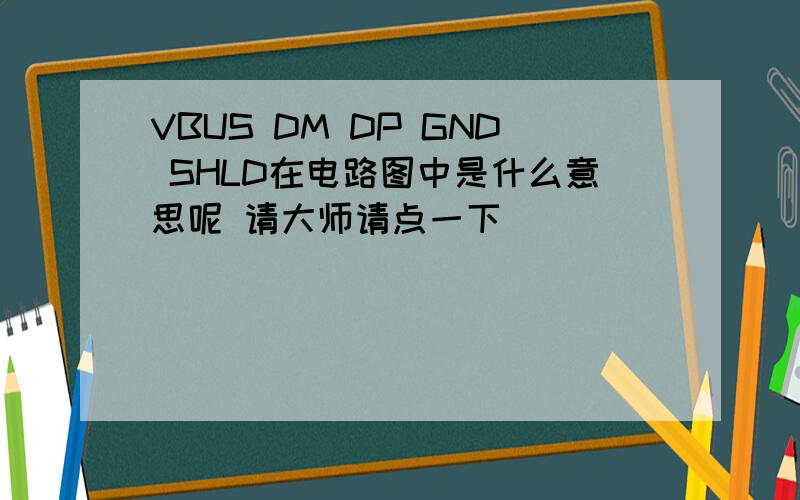 VBUS DM DP GND SHLD在电路图中是什么意思呢 请大师请点一下