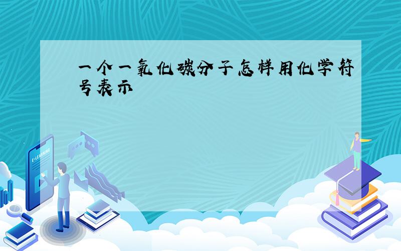 一个一氧化碳分子怎样用化学符号表示