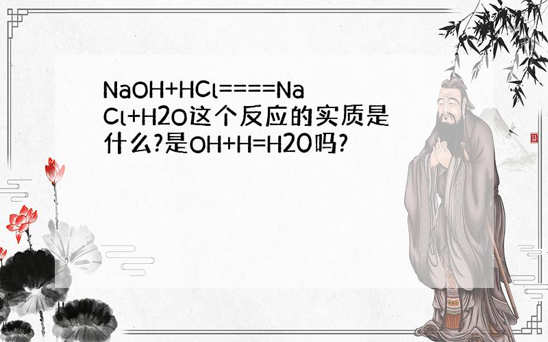 NaOH+HCl====NaCl+H2O这个反应的实质是什么?是OH+H=H20吗?