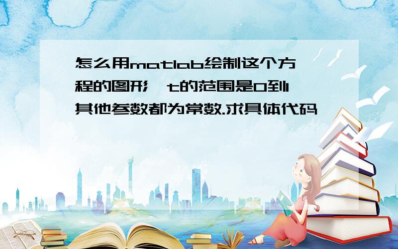 怎么用matlab绘制这个方程的图形,t的范围是0到1,其他参数都为常数.求具体代码