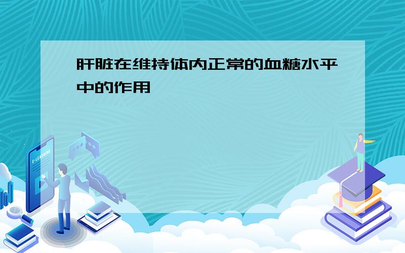 肝脏在维持体内正常的血糖水平中的作用