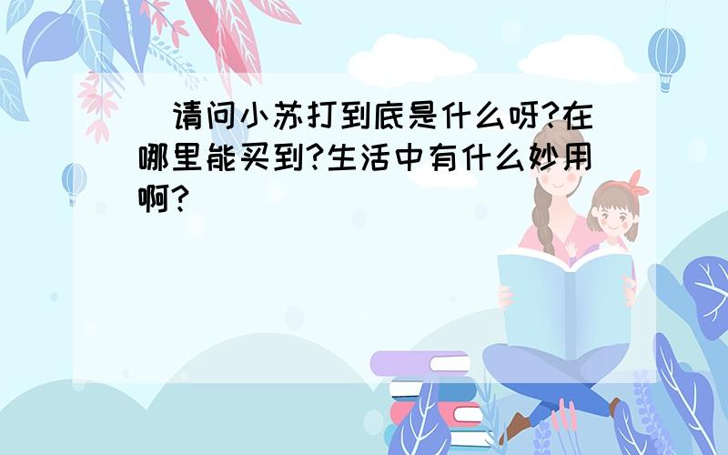 ．请问小苏打到底是什么呀?在哪里能买到?生活中有什么妙用啊?