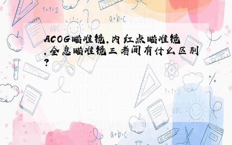 ACOG瞄准镜,内红点瞄准镜,全息瞄准镜三者间有什么区别?