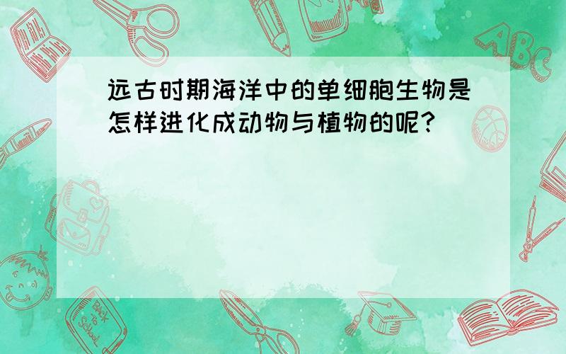 远古时期海洋中的单细胞生物是怎样进化成动物与植物的呢?