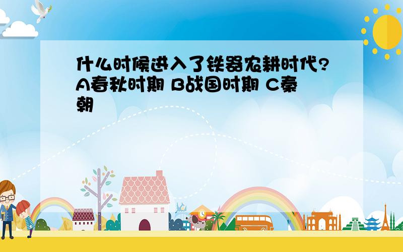 什么时候进入了铁器农耕时代?A春秋时期 B战国时期 C秦朝