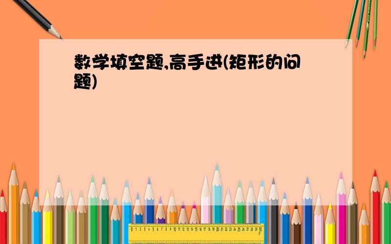 数学填空题,高手进(矩形的问题)