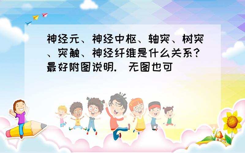 神经元、神经中枢、轴突、树突、突触、神经纤维是什么关系?最好附图说明.（无图也可）