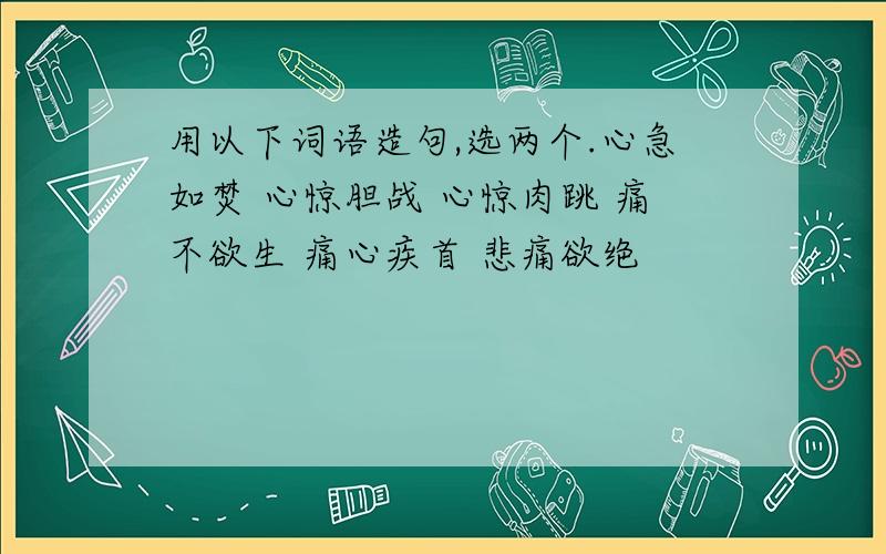 用以下词语造句,选两个.心急如焚 心惊胆战 心惊肉跳 痛不欲生 痛心疾首 悲痛欲绝