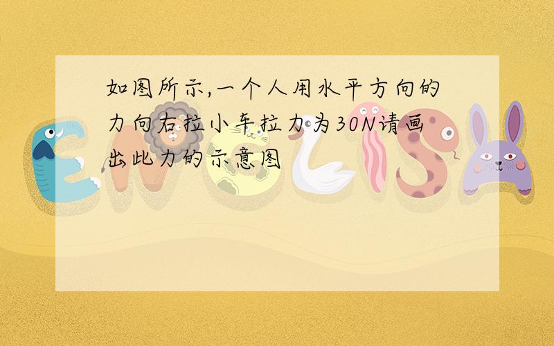 如图所示,一个人用水平方向的力向右拉小车拉力为30N请画出此力的示意图