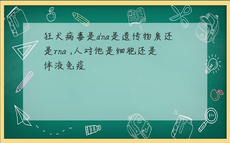 狂犬病毒是dna是遗传物质还是rna ,人对他是细胞还是体液免疫