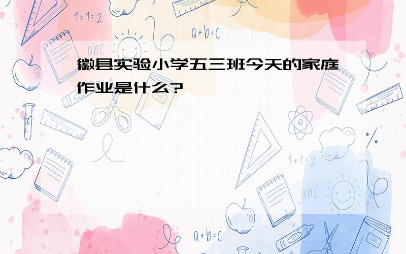 徽县实验小学五三班今天的家庭作业是什么?