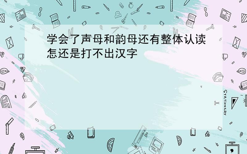 学会了声母和韵母还有整体认读怎还是打不出汉字