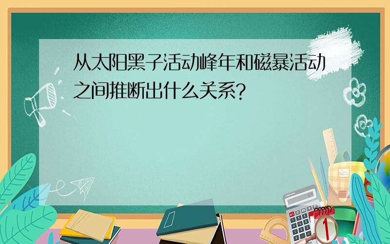 从太阳黑子活动峰年和磁暴活动之间推断出什么关系?