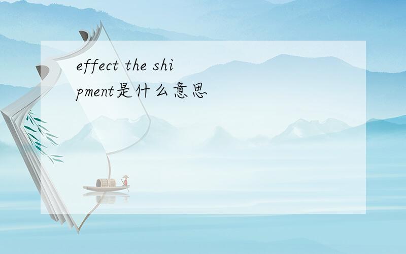 effect the shipment是什么意思