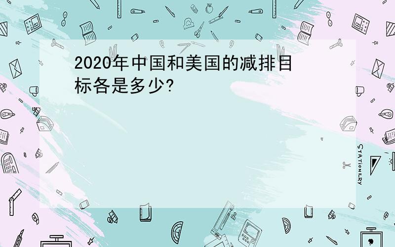 2020年中国和美国的减排目标各是多少?