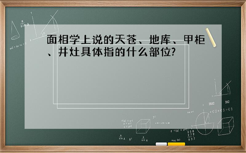 面相学上说的天苍、地库、甲柜、井灶具体指的什么部位?