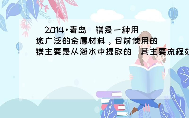 （2014•青岛）镁是一种用途广泛的金属材料，目前使用的镁主要是从海水中提取的．其主要流程如图：上述转化过程中未涉及到的