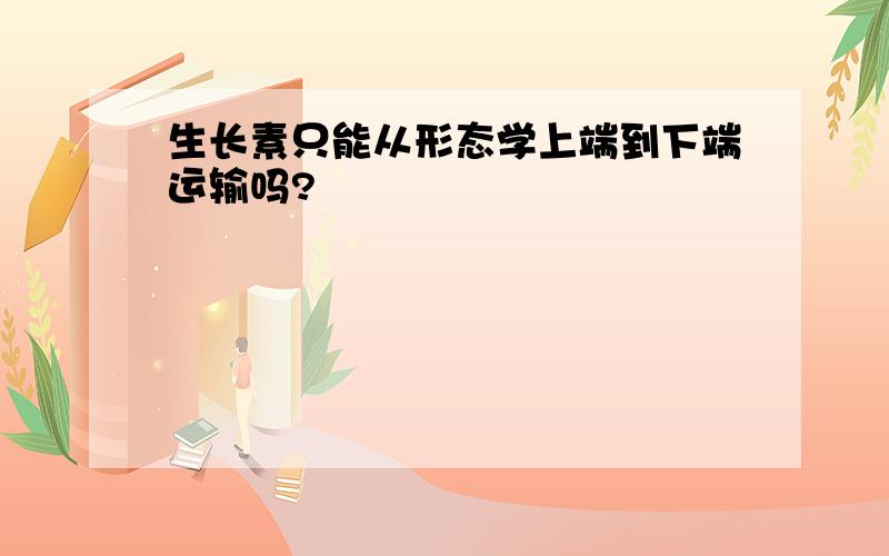 生长素只能从形态学上端到下端运输吗?