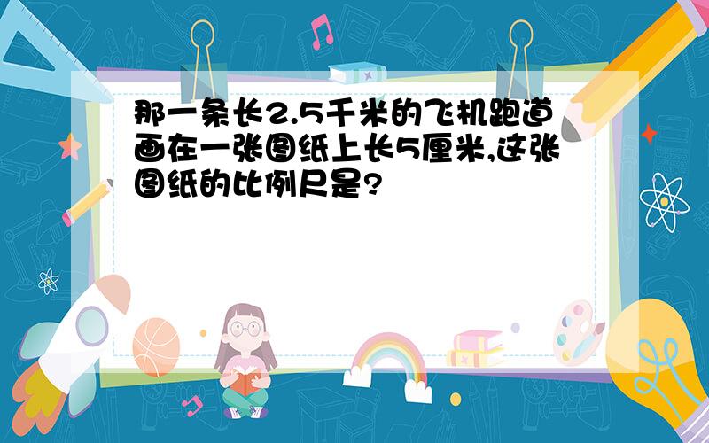 那一条长2.5千米的飞机跑道画在一张图纸上长5厘米,这张图纸的比例尺是?