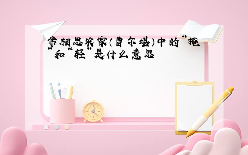 常相思农家（曹尔堪）中的“掩”和“轻”是什么意思