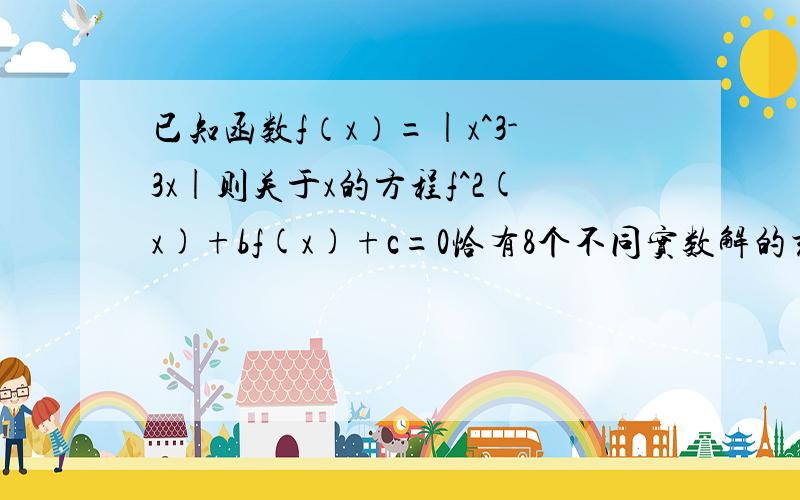 已知函数f（x）=|x^3-3x|则关于x的方程f^2(x)+bf(x)+c=0恰有8个不同实数解的充要条件是