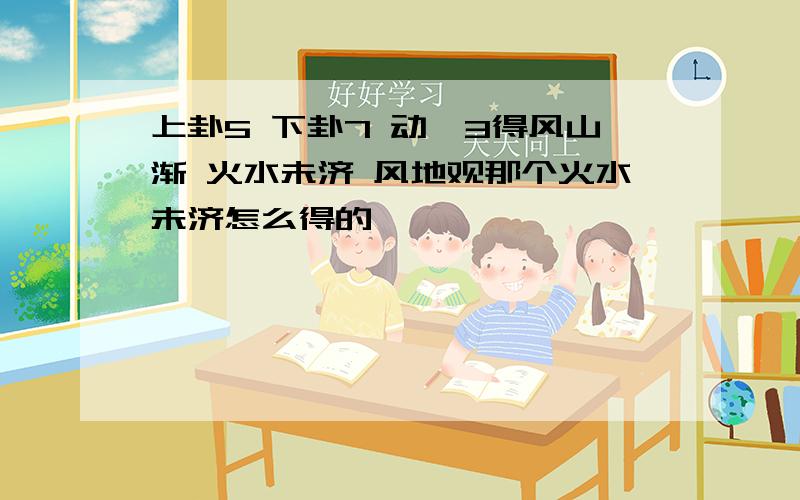 上卦5 下卦7 动爻3得风山渐 火水未济 风地观那个火水未济怎么得的