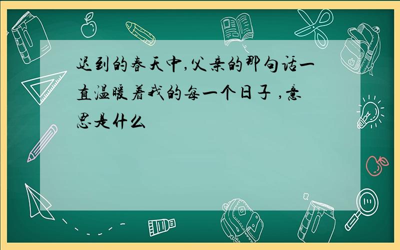 迟到的春天中,父亲的那句话一直温暖着我的每一个日子 ,意思是什么